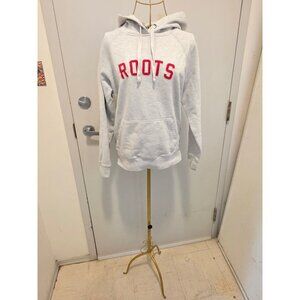 Roots Women's Hoodie Sweatshirt Light Gray Small Drawstring
